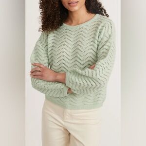 Marine Layer Ruby Pointelle Sweater in Birds Egg